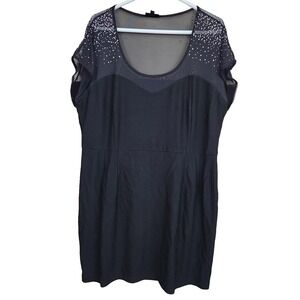 CITY CHIC Women's Black Confetti Jewels Cap Sleeve Scoop Neck Mini Dress SZ M/18